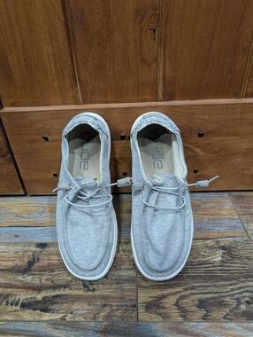 Hey Dude Wendy Stretch Fleece casual loafers in Glacier Grey Size Women 11